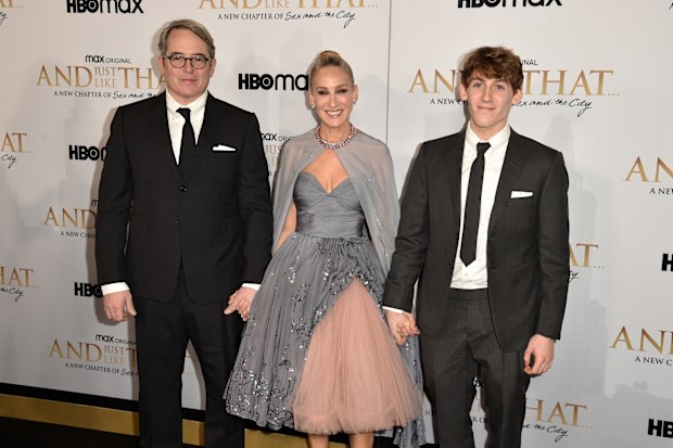 Matthew Broderick, Sarah Jessica Parker and James Wilkie Broderick at the New York Pemiere of "And Just Like That..." A New Chapter of Sex and The City held at MoMA on December 8, 2021 in New York City (Photo by Bryan Bedder/Variety/Penske Media via Getty Images)
