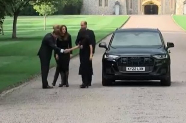 Prince and Princess of Wales with the Duke and Duchess of Sussex at Windsor Castle