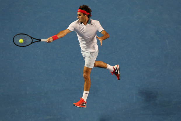 Roger Federer during the 2014 Australian Open at Melbourne Park.