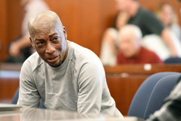Plaintiff Dewayne Johnson reacts after hearing the verdict in his case against Monsanto at the Superior Court of California in San Francisco 