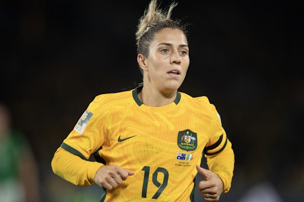 SYDNEY, AUSTRALIA - July 20: Katrina Gorry of Australia in action during the FIFA Women's World Cup Australia & New Zealand 2023 Group B match between Australia and Ireland at Stadium Australia on July 20, 2023 in Sydney, Australia. (Photo by Joe Prior/Visionhaus via Getty Images) ***Local Caption*** Katrina Gorry