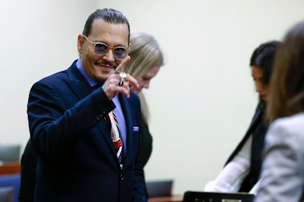 US actor Johnny Depp arrives before the start of the day during the 50 million US dollar Depp vs Heard defamation trial at the Fairfax County Circuit Court in Fairfax, Virginia, USA, 05 May 2022 