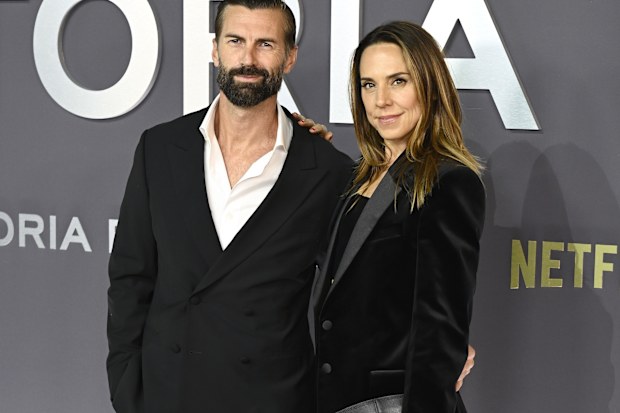 Chris Dingwall and Melanie Chisholm at Victoria Beckham Netflix world premiere