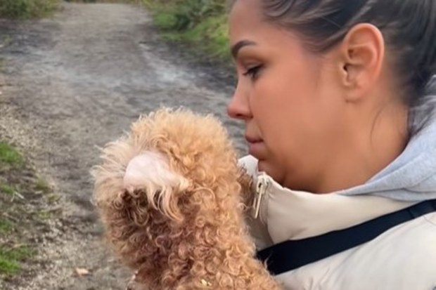Terry Sparrow and his fiance found and rescued a dog left in a bin
