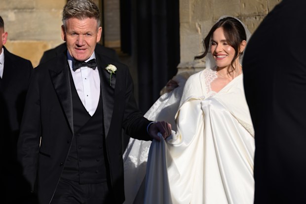 Guests arrive for the Wedding of Holly Ramsay and Adam Peaty at Bath Abbey on 27th December 2025 in Bath, Somerset, UK.