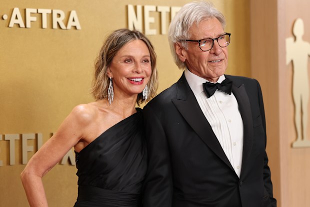 Calista Flockhart and Harrison Ford attend the 32nd Annual Actor Awards at Shrine Auditorium and Expo Hall on March 01, 2026 in Los Angeles, California. 