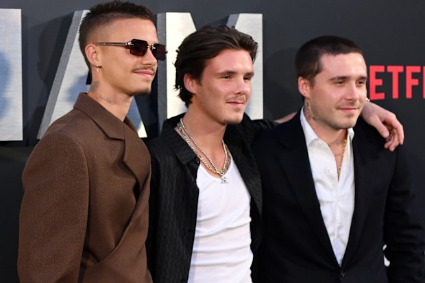 Romeo Beckham, Cruz Beckham and Brooklyn Beckham