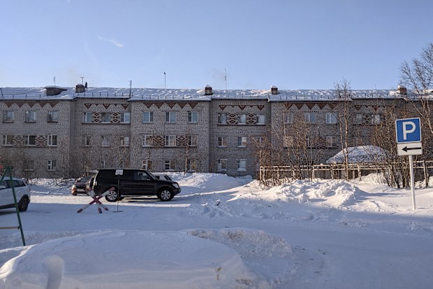 A car carrying Lyudmila Navalnaya, mother of Russian opposition leader Alexei Navalny, arries to the prison colony in the town of Kharp, in the Yamalo-Nenetsk region about 1,900 kilometres northeast of Moscow, Russia, on Saturday, Feb. 17, 2024