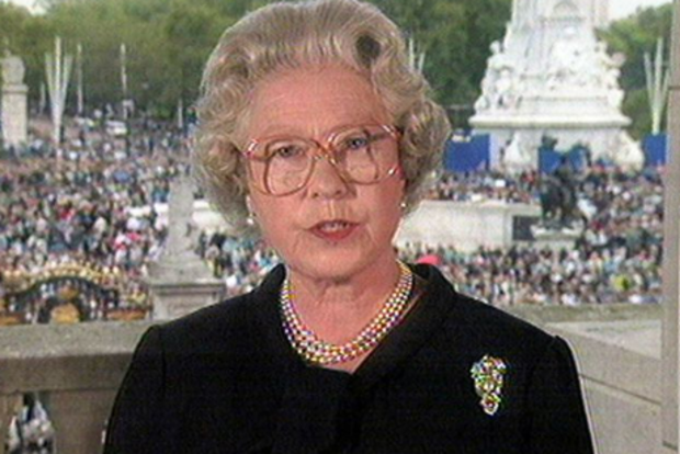 Queen Elizabeth II addresses the nation following the death of Diana, Princess of Wales.