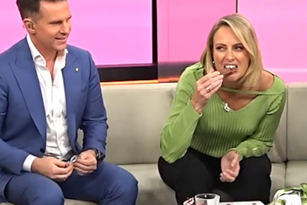 Sylvia Jeffreys samples KitKats with tomato sauce on Today Extra
