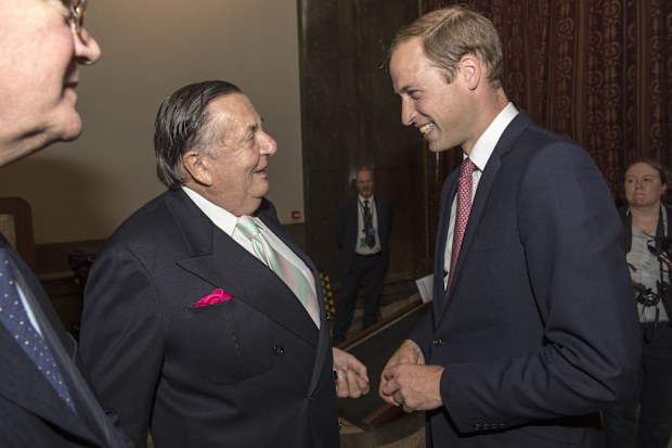 The Duke of Cambridge, unveiled a statute in honour of Captain Matthew Flinders, the first cartographer to circumnavigate Australia and identify it as a continent, at Australia House, London. The Duke met the statue's artist Mark Richards, unveiled the statue, and revealed a locomotive Matthew Flinders name plate, before meeting guests.THE DUKE MEETS BARRY HUMPHREYS  Picture Arthur Edwards