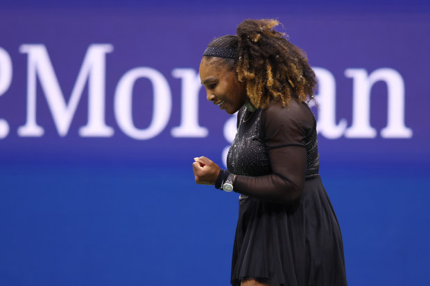 Serena Williams reacts to a point against Anett Kontaveit.