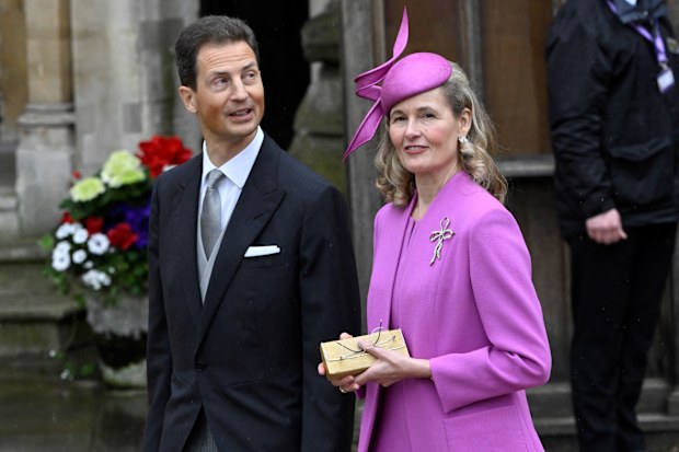 Sophie, Hereditary Princess of Liechtenstein and Alois, Hereditary Prince of Liechtenstein arrive to attend Britain's King Charles and Queen Camilla coronation ceremony at Westminster Abbey, in London, Britain May 6, 2023. 