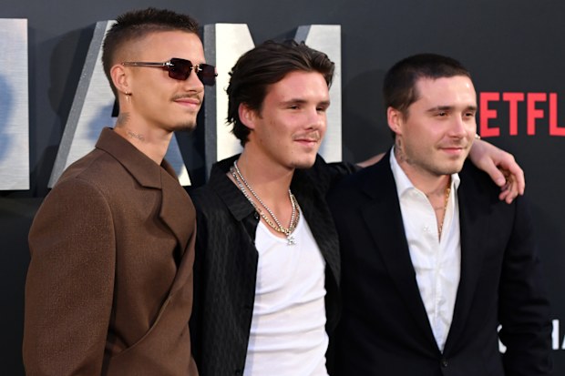 Romeo Beckham, Cruz Beckham and Brooklyn Beckham