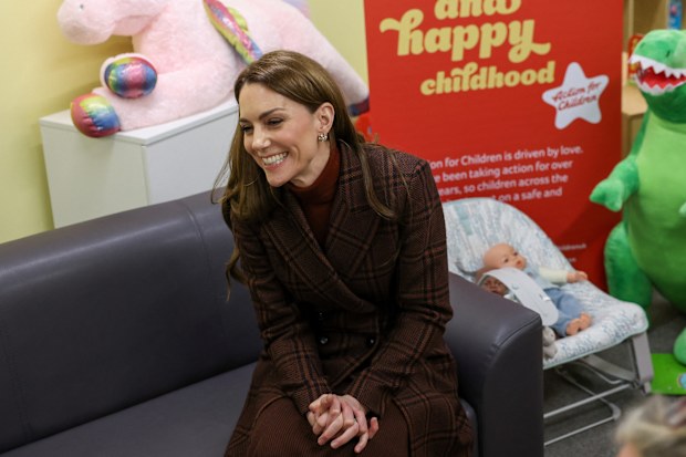 WILMSLOW, ENGLAND - FEBRUARY 11: Catherine, Princess Of Wales visits an 'Action For Children' mother and baby unit at HMP Styal, a prison and young offender institution, near Wilmslow on February 11, 2025 in Wilmslow, England. (Photo by Phil Noble-WPA Pool/Getty Images)
