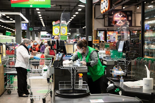 Woolworths supermarket checkout 