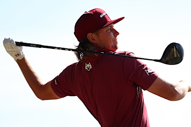 Cameron Smith of Australia tees off at the Australian Open.