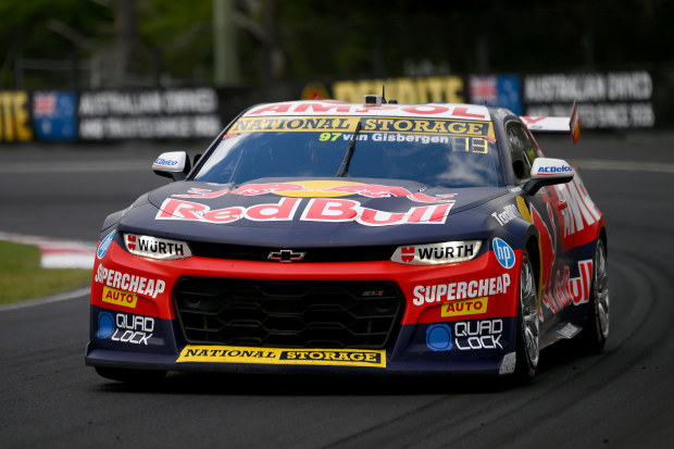 Shane van Gisbergen drives the Triple Eight Race Engineering Chevrolet Camaro in practice during the Bathurst 1000, part of the 2023 Supercars Championship Series at Mount Panorama on October 06, 2023 in Bathurst, Australia. (Photo by Morgan Hancock/Getty Images)