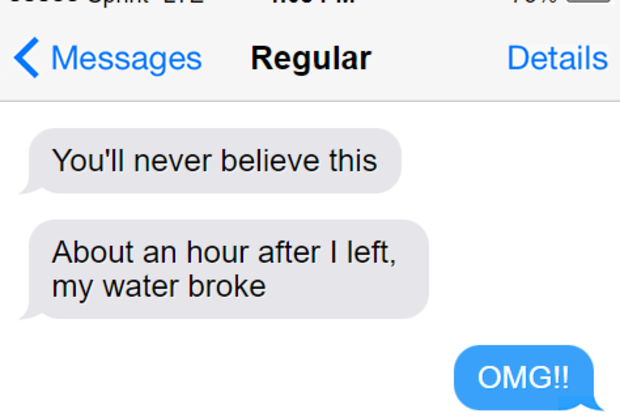 Mock up of the text Desiree Georgiou received.