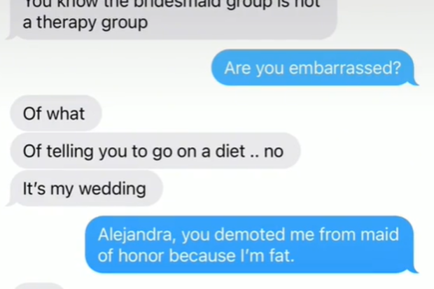 Fat bridesmaid text