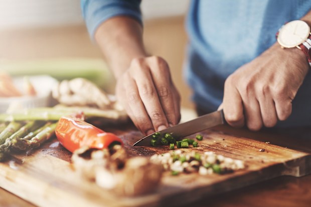 Man cooking healthy meal