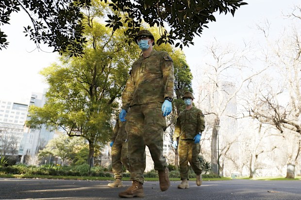 The ADF had a strong presence on Melbourne streets this morning 