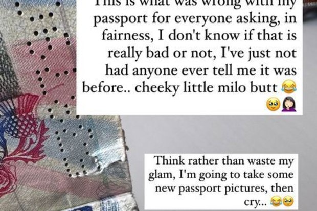 vicky pattison georgie shore wedding trip passport damage