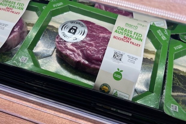 Meat security tags at Coles