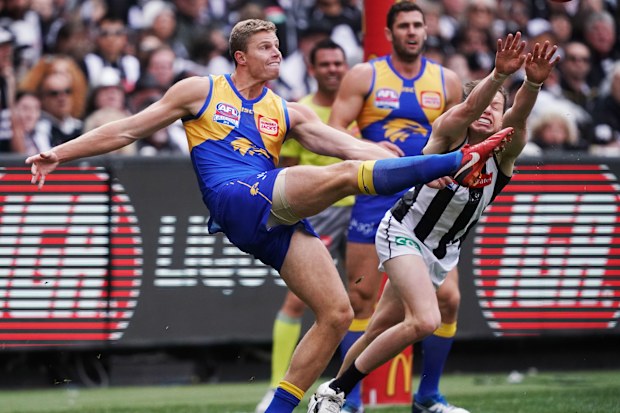 Nathan Vardy of the Eagles during the 2018 grand final.
