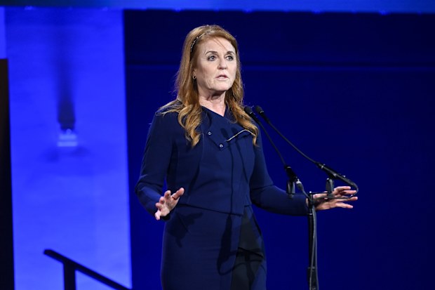 Sarah Ferguson, then the Duchess of York, speaks onstage during the Global Citizen Prize event in New York City on at Spring Studios on May 1, 2024.