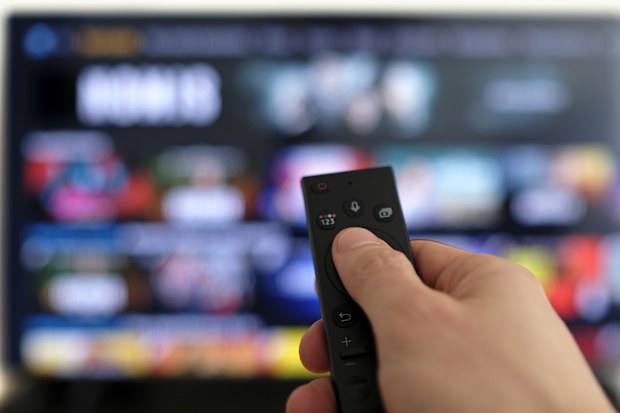 Bingeing tv stock image