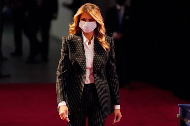 First Lady Melania Trump arrives before the first presidential debate on Tuesday.