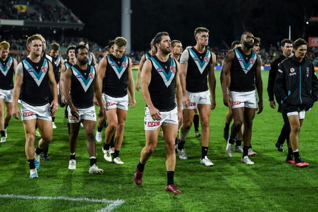 Port Adelaide were dismal, as Connor Rozee was subbed off.