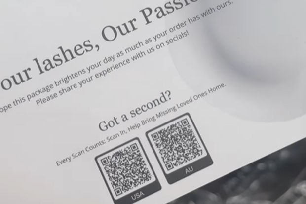 Boo Beauty Bar include a QR code to direct their customers to an important cause.