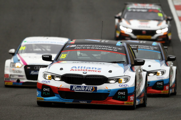 Team BMW driver Tom Oliphant during the British Touring Car Championship at Brands Hatch in 2019.