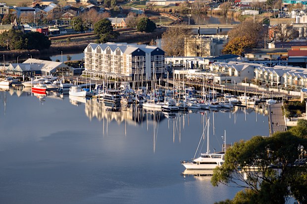 Reflections at Home Point, Tamar River, Launceston, Tasmania, Australia.