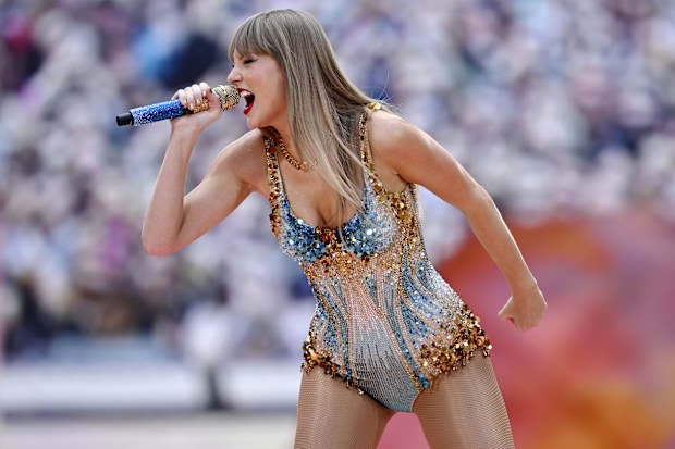 Taylor Swift performs on stage during The Eras Tour at Wembley Stadium on June 21, 2024 in London, England.
