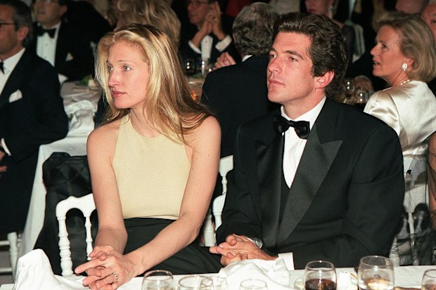 John F. Kennedy, Jr. and Carolyn Bessette Kennedy at a Cartier reception, 1996