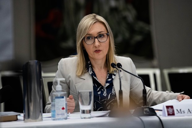 Amy Brown gives evidence at the NSW Parliamentary Inquiry into the appointment of former NSW Deputy Premier John Barilaro to the New York Trade Commissioner role. 29th June 2022