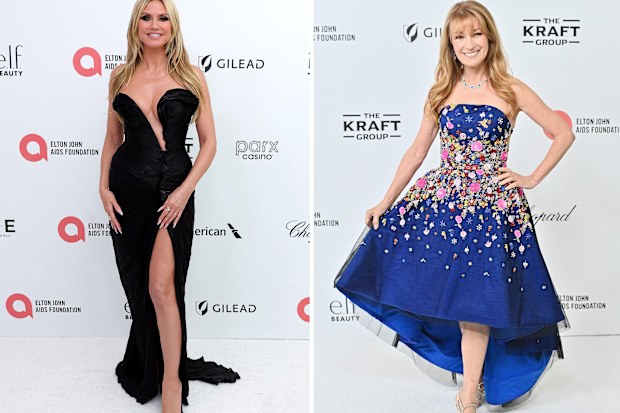 Heidi Klum and Jane Seymour at the Elton John AIDS Foundation's 33rd Annual Academy Awards Viewing Party on March 02, 2025 in West Hollywood, California. 