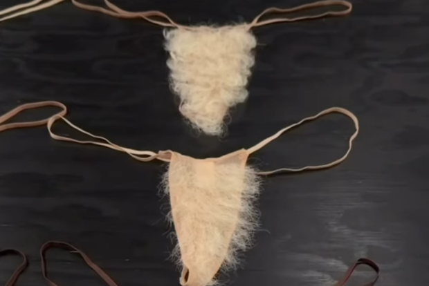 Skims public hair thong 