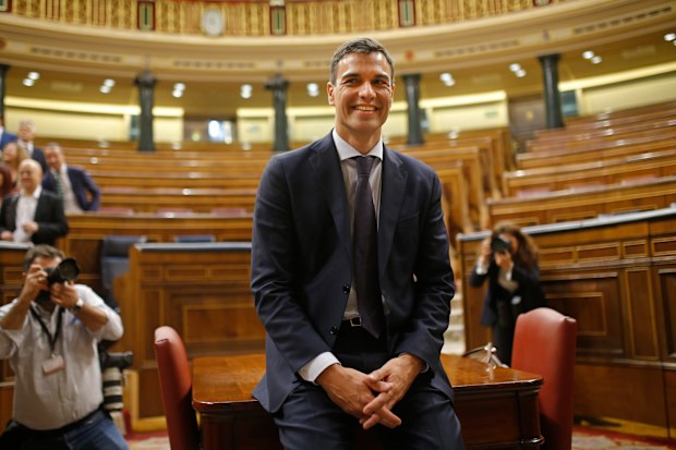 Spain's socialist opposition leader Pedro Sanchez sits at the start of the second day of a motion of no confidence session at the Spanish parliament in Madrid, Friday, June 1, 2018.Spain's conservative government appears doomed to lose a no-confidence vote in parliament, with the center-left Socialist party poised to take power. (AP Photo/Francisco Seco)