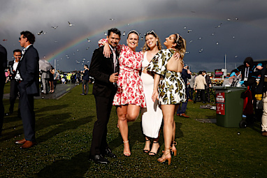 Melbourne Cup rainbow amid gloom