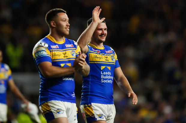 Leeds Rhinos' James Bentley waves following the Betfred Super League match at Headingley Stadium, Leeds. Picture date: Thursday July 21, 2022. (Photo by Will Matthews/PA Images via Getty Images)