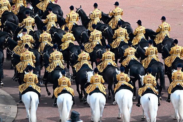 Members of Band of the Household Cavalry take part in the Queen's Birthday Parade, the Trooping the Color in London, Wednesday, June 2, 2022, on the first of four days of celebrations to mark the Platinum Jubilee. The events over a long holiday weekend in the U.K. are meant to celebrate the monarchs 70 years of service. (Paul Ellis/Pool Photo via AP)