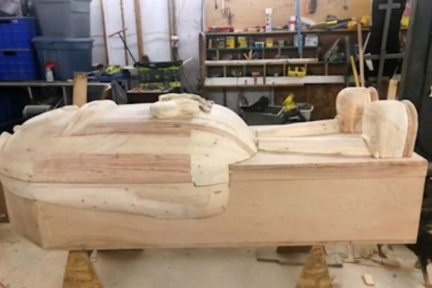 M&M casket being built