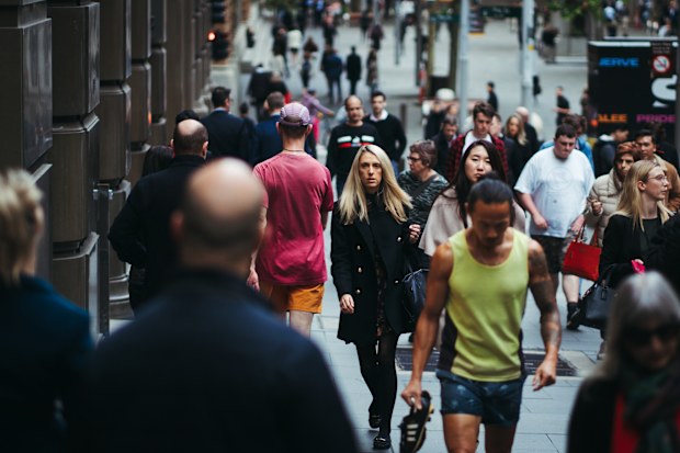 Workers in the Sydney CBD.