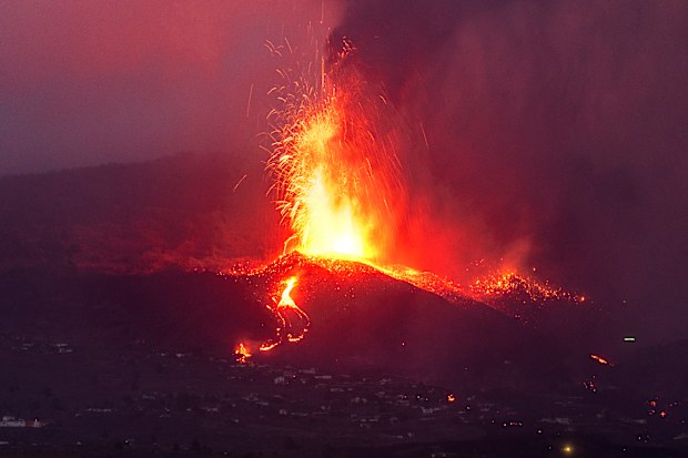 Lava from a volcano eruption flowed on the island of La Palma in the Canaries, Spain. 