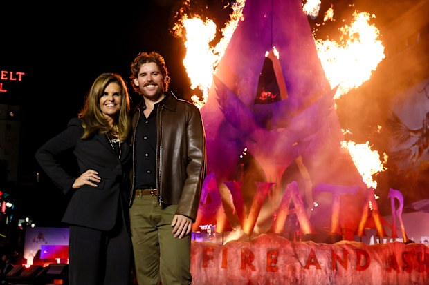 Maria Shriver and Christopher Schwarzenegger attend the world premiere of 20th Century Studios "Avatar: Fire and Ash"