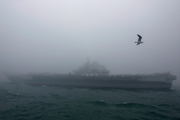 A file image of The Chinese People's Liberation Army (PLA) Navy aircraft carrier Liaoning.